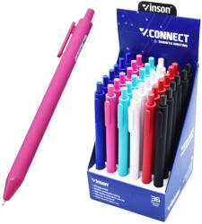 Vinson Golyóstoll nyomógombos 0, 7mm Vinson Connect S1C vegyes test displ 36 db/display (S1C) - veryjet