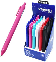 Vinson Golyóstoll nyomógombos 0, 7mm Vinson Connect S1C vegyes test displ 36 db/display (S1C) - officefirst