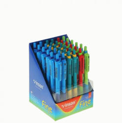Vinson Golyóstoll nyomógombos 0, 7mm Vinson 5237 Fine vegyes displ 36 db/display (GTVIN5237F36D) - iroda-ellatas