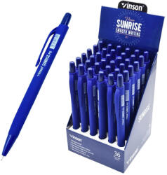 Vinson Golyóstoll nyomógombos 0, 7mm Vinson Sunrise P12 kék test displ 36 db/display (P12) - officefirst