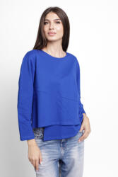Pierino Bluza asimetrica cu suprapunere in colt din tricot de bumbac, albastra S/M