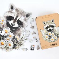 Huncut mosómedve fa puzzle (mp-cheekyraccoon-a4)