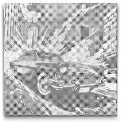  PontPöttyöző - Pop art - Piros autó Méret: 50x50cm, Keretezés: Keret nélkül (csak a vászon), Szín: Fekete