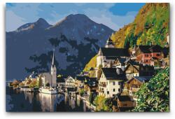  Festés számok szerint - Hallstatti-tó - Ausztria Méret: 40x60cm, Keretezés: Kartonlemezen
