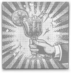  PontPöttyöző - Pop art - Koktél Méret: 50x50cm, Keretezés: Kartonlemezen, Szín: Kék