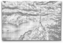  PontPöttyöző - Kilátás a Gmunden-tónál - Ausztria Méret: 40x60cm, Keretezés: Keret nélkül (csak a vászon), Szín: Piros