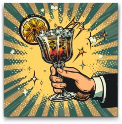  Festés számok szerint - Pop art - Koktél Méret: 50x50cm, Keretezés: Keret nélkül (csak a vászon)