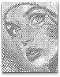  PontPöttyöző - Pop art - Nő sapkában Méret: 40x50cm, Keretezés: Kartonlemezen, Szín: Fekete