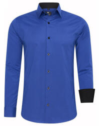 RUSTY NEAL cămașă bărbați R-44 cu mânecă lungă, slim fit Albastru inchis 3XL