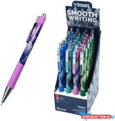 Vinson Golyóstoll nyomógombos 0, 7mm Vinson Wood 108 vegyes test displ 24 db/display (59133) - nyomtassotthon