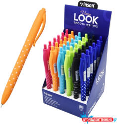 Vinson Golyóstoll nyomógombos 0, 7mm Vinson Look 3202 vegyes test displ 36 db/display (59123) - nyomtassotthon