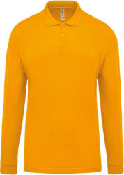 Kariban Férfi galléros póló Kariban KA256 Men'S Long-Sleeved piqué polo Shirt -3XL, Yellow