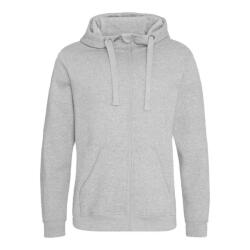 Just Hoods Uniszex pulóver Just Hoods AWJH150 Graduate Heavyweight Zoodie -M, Heather Grey