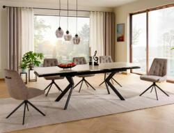  Norton Kihúzható Kerámia Étkezőasztal Bézs/Fekete