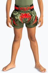 Venum Pantaloni scuți de antrenament pentru copii Venum Inferno Kids Muay Thai army green/orange