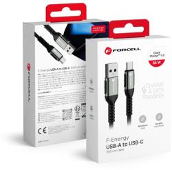 FORCELL F-ENERGY C256 USB-A / USB-C kábel QC4.0 3A 66W Cafule (Fekete) - 3m