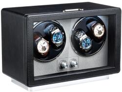 iUni Óraforgató Doboz 4db Órához, Retro Watch Winder, Eco Bőr, Fekete