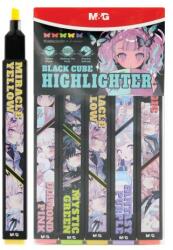 M&G Evidențiator fluorescent M&G BLACK CUBE - Pink Fantasy (set de 5 culori)