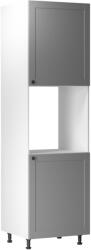 TEMPO KONDELA Magas szekrény a beépíthető sütőhöz, szürke matt/fehér, univerzális, LAYLA D60P