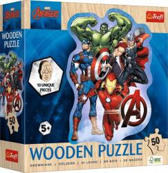 Trefl 50 db-os Wooden Contour Fa Puzzle - Marvel - Avenger's adventures (20256) (602530) (602530)