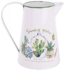  Bádog kiöntő, pozsgás mintás, fehér