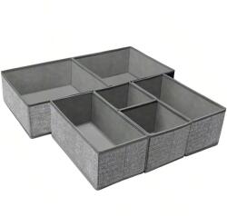 APT AG126K Fiókrendszerező készlet, 6 db, szürke (5907621854485) (5907621854485)