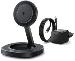 Baseus EnerFill FF11 vezeték nélküli töltő 15W, fekete + 20W hálózati gyorstöltő + USB Type-C, 1m kábel (P10282103123-00) - bstrade