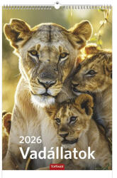 TopTimer Falinaptár TOPTIMER T094 220x330mm álló Vadállatok 2026 (T9400-08A) - papir-bolt