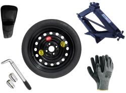 Extradeon Készlet - Mankókerék + Kerékkulcs + Hévér + Tároló a Hévérhez SMART FORTWO II 115/70 R15 3x112 CB57.1