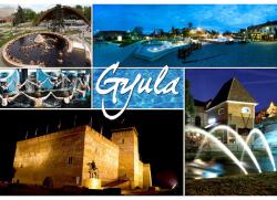 Ajándékgyár Képeslap Gyula - Várfürdő*2, Szökőkút *2, Vár (M02)