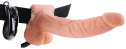 Fetish Fantasy Strap-on gol vibrating de 9 inchi cu Testicule Vibrator
