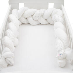 NEW BABY Védő fonott rácsvédő kiságyba New Baby Minka és pöttyök szürke - babamamakozpont