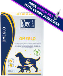 TRM TRM Omeglo, supliment piele & blană câini, ulei TRM Omeglo, XS-XL, supliment piele & blană câini și pisici, flacon, 200ml ulei