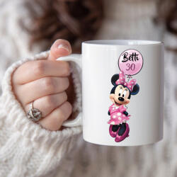 Egyedi mintás bögre - szülinapos Minnie lufival (12_a)