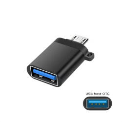 Micro USB - USB-A host OTG átalakító adapter, fekete