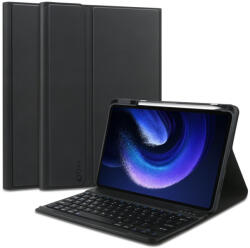 Tech-Protect Sc Pen + Keyboard Xiaomi Pad 6/6 Pro oldalra nyíló okos tok, érintőceruza tartóval, billentyűzettel, fekete