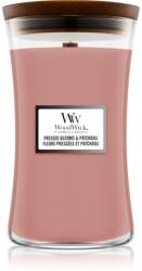 WoodWick Pressed Blooms & Patchouli ароматна свещ с дървен фитил 609.5 гр