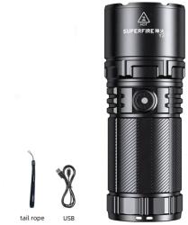 SUPERFIRE lanterna led superfire y2, zoom, 1400lm, 1000m, incarcare usb-c, lumina fata, spate, 20w (95-Y2)