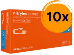 10x Nitrylex® orange púdermentes nitril vizsgálókesztyű XS (K_RD30239001_0422)