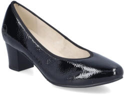 Rieker női klasszikus fekete lakk körömcipő 44650-02