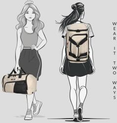 Enrico Benetti INNSBRUCK fedélzeti hátizsákká alakítható utazó sporttáska-bézs-fekete 46227-031