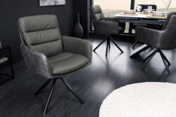 Maddison Design forgószék Maddison III szürke bőr