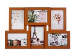 Fali fényképtartó 6db 10x15cm-es képhez cseresznye (CQ694)