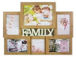  Fali fényképtartó Family 6db képhez bükk 47x36cm (CQ698)