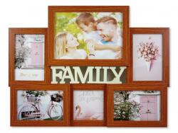 Fali fényképtartó Family 6db képhez cseresznye 47x36cm (CQ697)