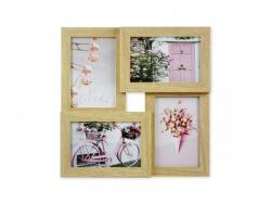  Fali fényképtartó 4db 10x15cm-es képhez fenyő (CQ688)