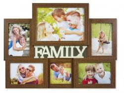  Fali fényképtartó Family 6db képhez tölgy 47x36cm (CQ696)