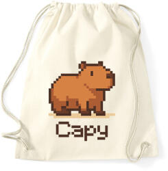 printfashion Pixel capy - Sportzsák, Tornazsák - Natúr (17651675)
