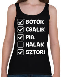 printfashion Botok csalik pia halak sztori (fehér) - Női atléta - Fekete (17669142)