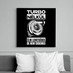 printfashion TURBO NÉLKÜL ÉLNI LEHETSÉGES DE NEM ÉRDEMES - Vászonkép - Fekete (17605997)